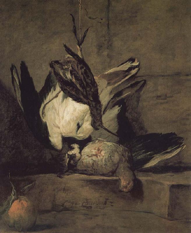 Jean Baptiste Simeon Chardin Wheat gray partridges and Orange Chicken oil painting picture